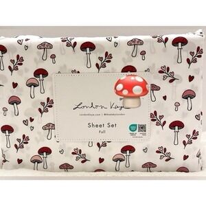 LONDON KAYE  Mushroom and Hearts Full Sheet Set Valentine LOVE